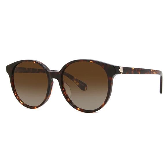 Kate Spade New Dark Havana Eliza O86LA Brown Gradient Polarized Oval Sunglasses - Picture 2 of 12